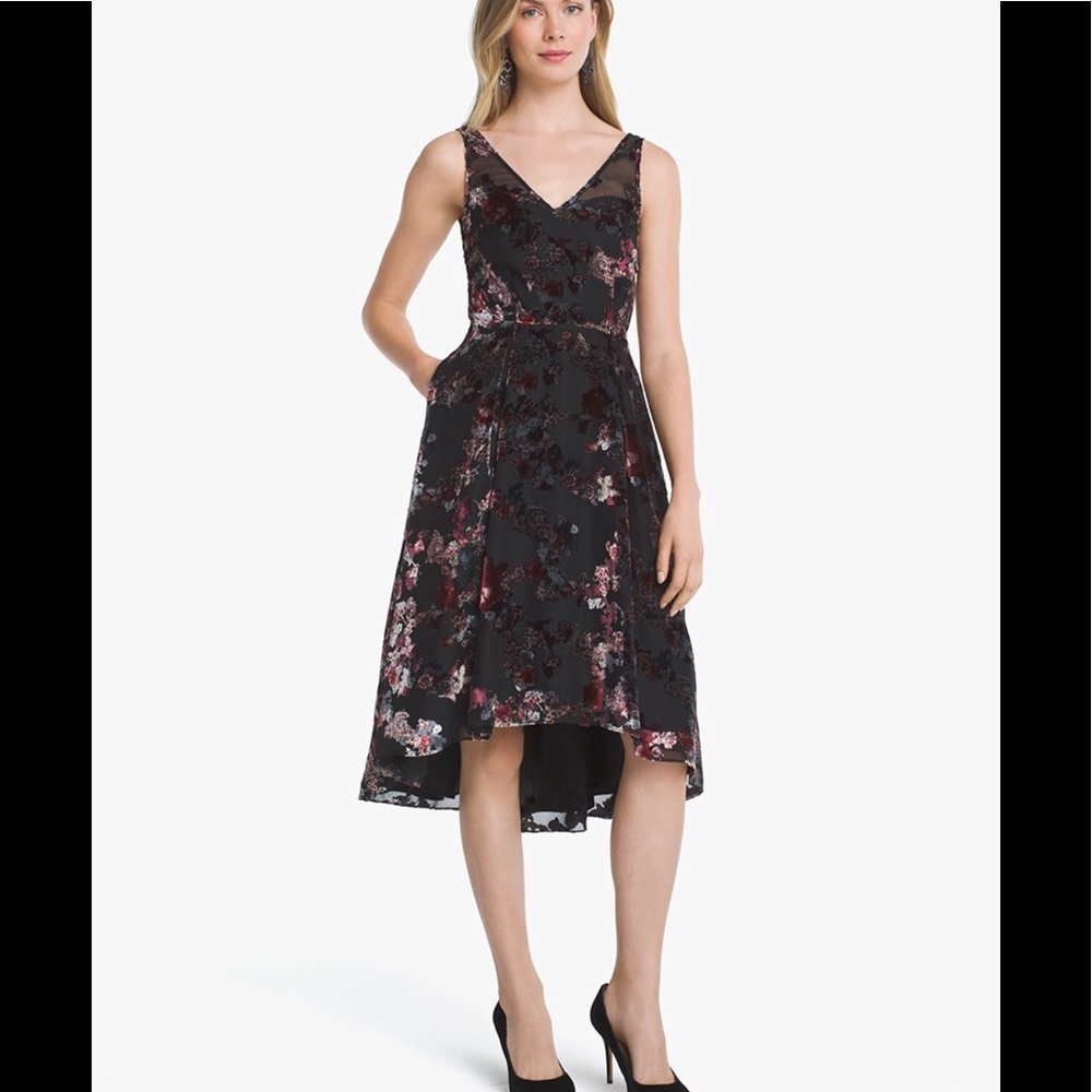 White House Black Market Burnout Dress in Rose Print, NWT